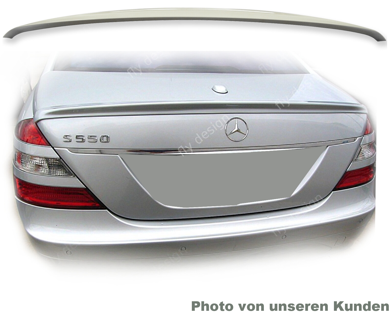 For W221 Spoiler Rear Wing Trunk Lip - Type A Wing Becquet L