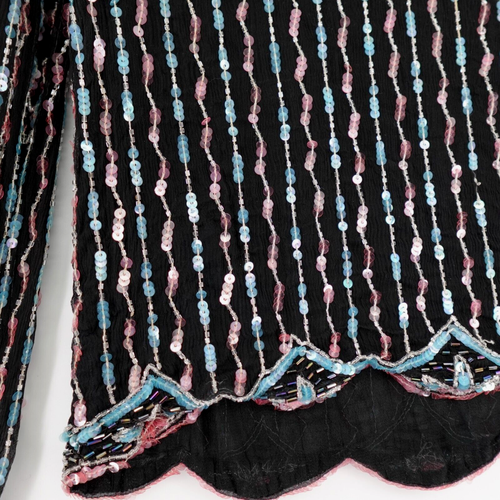 Vintage Judith Ann Creations Sequins Top Small Black Art to Wear Statement - Picture 9 of 20
