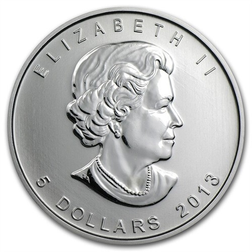 2013 Canadian $ 5 Dollars Maple Leaf 1 oz .9999 Silver Coin - Picture 2 of 2
