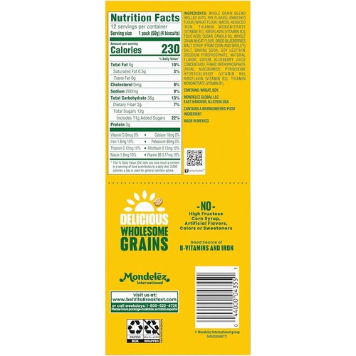 belVita Blueberry Breakfast Biscuits, Value Pack, 12 Packs (4 Biscuits Per Pack) - Picture 7 of 8