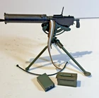 GI Joe Hasbro Vickers .303 CAL Machine Gun Toy Replica, Ammo Boxes & Tripod WW2
