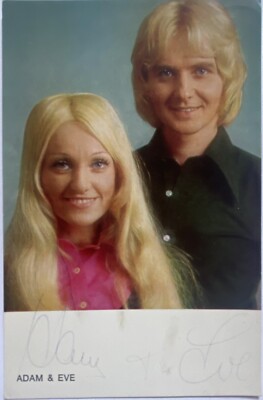 Adam & Eve 2x Signed TV Music Original Signature Signature Autograph