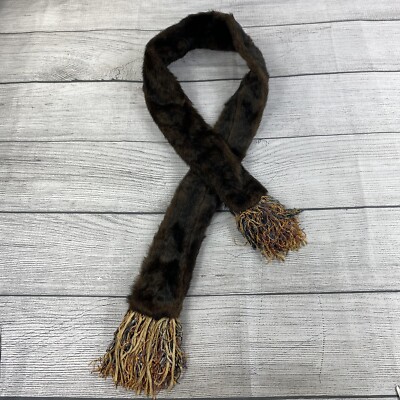 D Harrison & Company Faux Russian/Canadian Sable Fur Scarf 7  Warm Heart Mind -