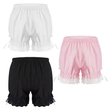 Kids Girls Undershorts Victorian Bloomers Pantaloons Underdress Underskirt Lace