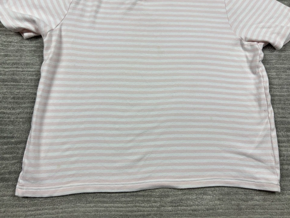 Топ женский Jennifer Moore большой розовый белый в полоску хлопок короткий рукав - Изображение 3 из 4