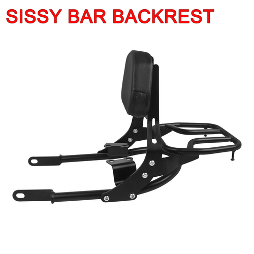 Schienale Sissy Bar Portapacchi per Bonneville T120/Nero 2016-2024 T100 2017-24 - Foto 1 di 7