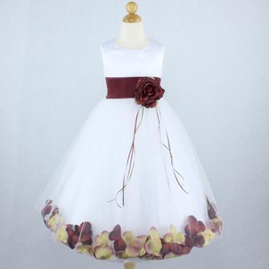 ivory burgundy flower girl dresses