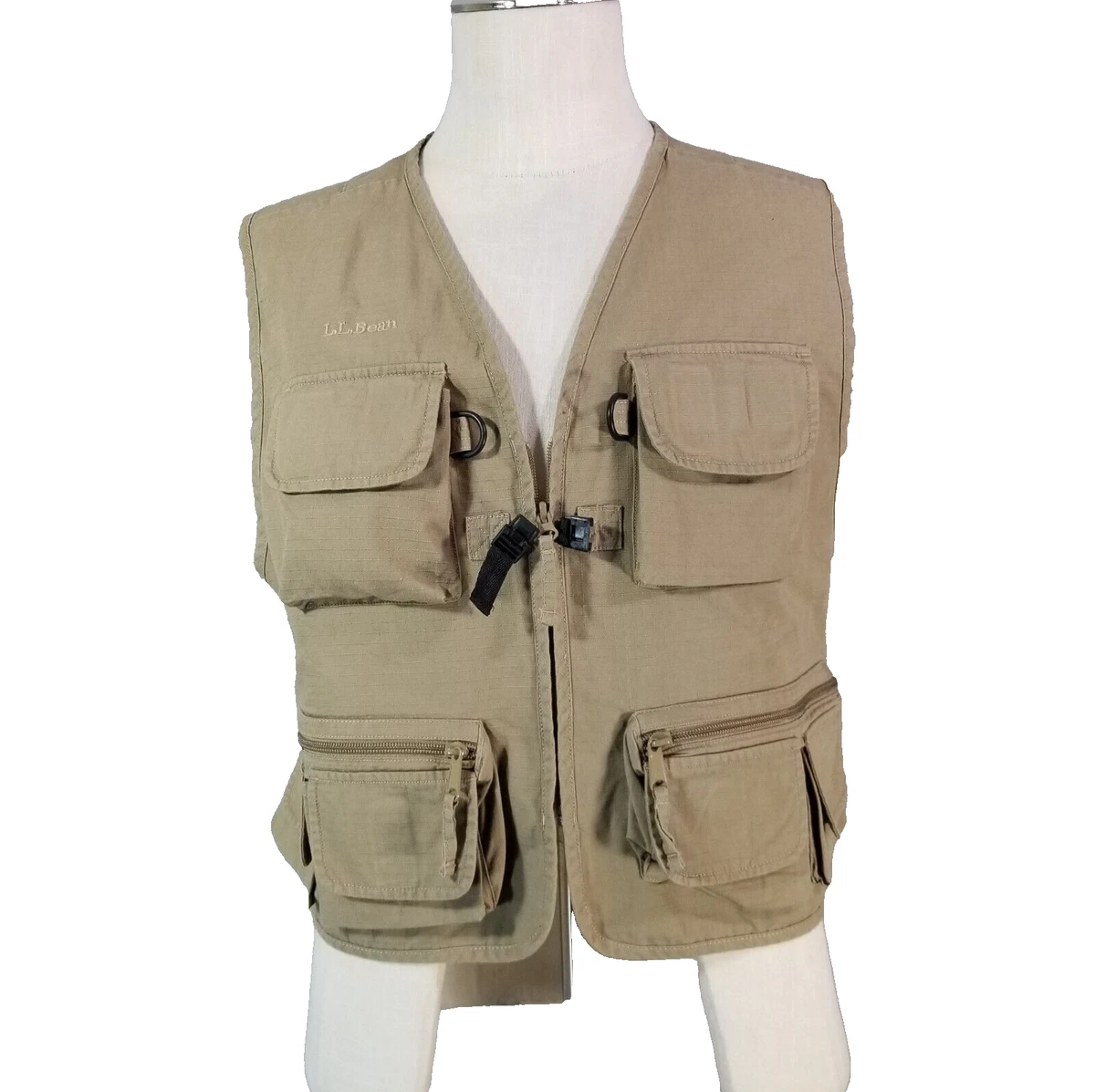 Gilet De Pêche Vintage L.L. Bean Homme – Kaki Beige – Taille M – Années 90