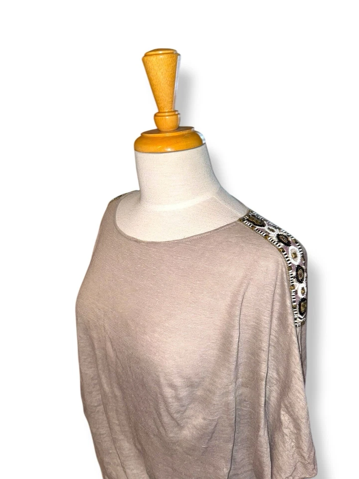 Pullover EMILIO PUCCI de lino tejido con hombros con joyas 01WJ40 gris talla US 6 Foto 3 de 4