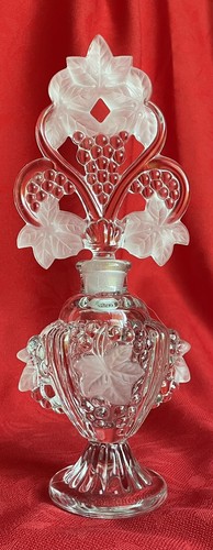 Perfume Bottle Circa 1945 Imperial Glass Grape Clusters & Frosted Leaves