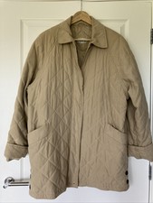Rossetti Beige Quilted Jacket 22 Pockets Zip Button Trim Lined Collar