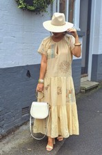 ZARA NWT WOMAN 119 EMBROIDERED MIDI DRESS LIMITED EDITION VANILLA 7521/059