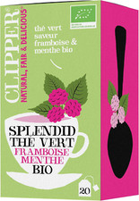 CLIPPER - Thé Vert Bio - Splendid - Framboise Et Menthe - 20 Sachets De Thé Bio