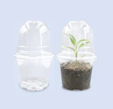 30 Pack 4 Inch Plastic Nursery Pots with Humidity Domes for Seed Starting