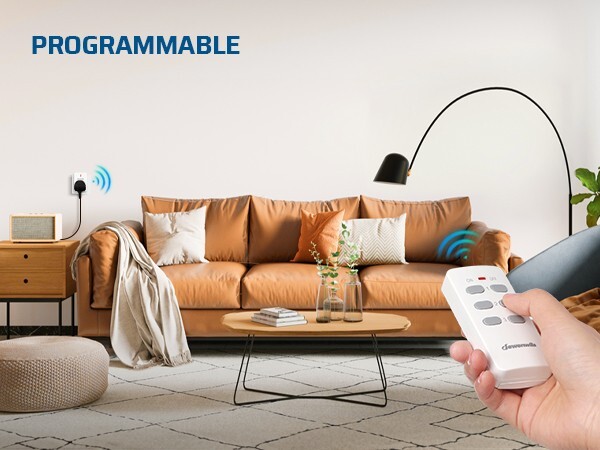 DEWENWILS Programmable Remote Control Socket, 13A 3120W Heavy Duty, 30m ...