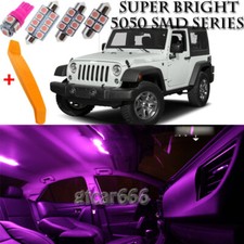12 X Ultra Pink Interior Led Lights Kit Tool For 2007 - 2017 Jeep Wrangler