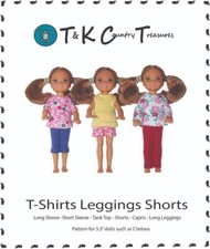 Sewing Pattern Designed for Chelsea 5.5"  Doll Clothes TKCT pants & Tops