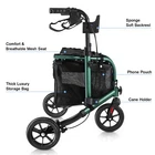 3-Wheel Rolling Walker 260lbs Folding Rollator Walker with 8inch Wheels Seat USA