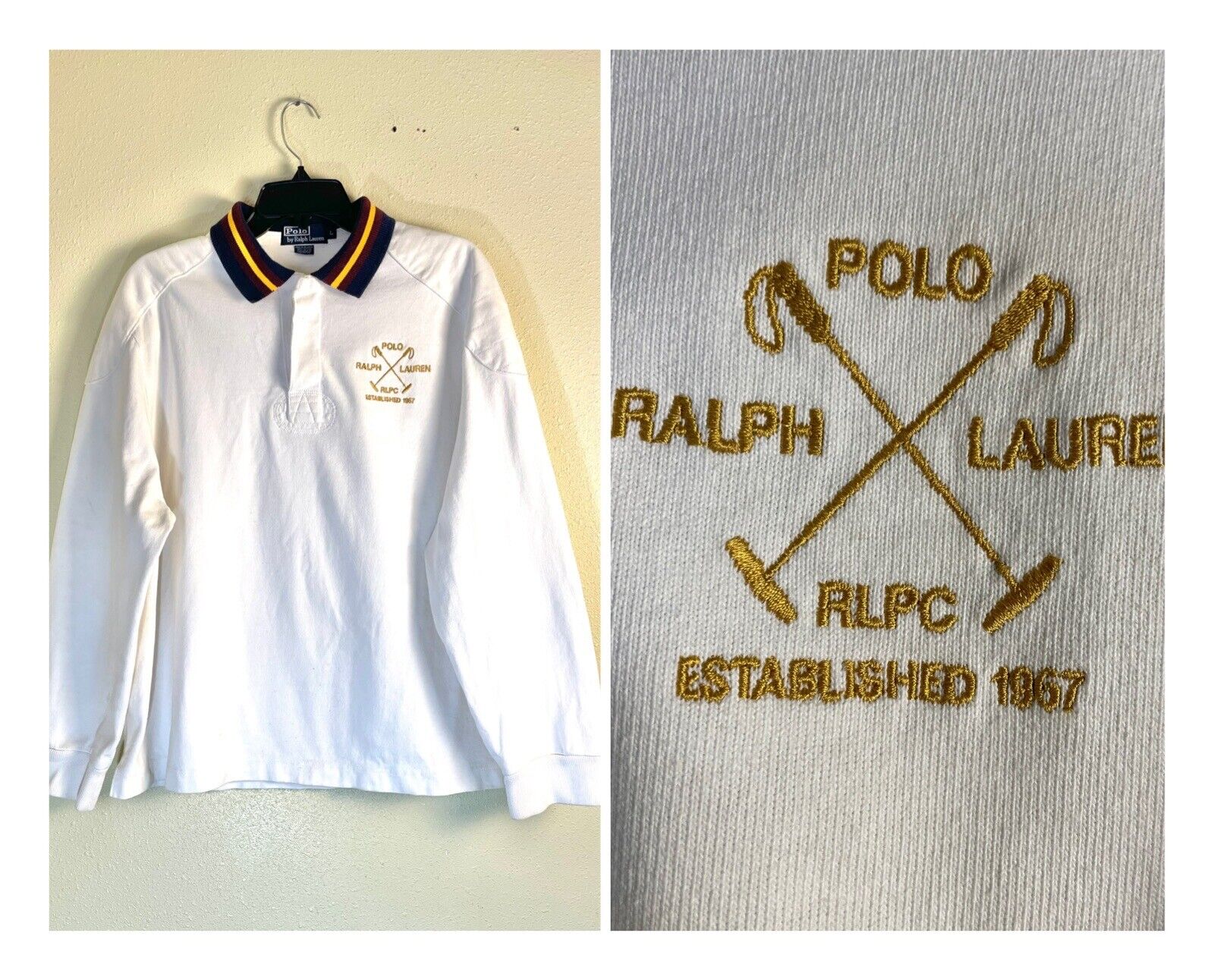 Vintage Polo Ralph Lauren Size Large Rugby Shirt … - image 1