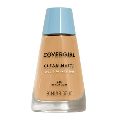 COVERGIRL Clean Matte Liquid Foundation, Medium Light 535, 1 oz