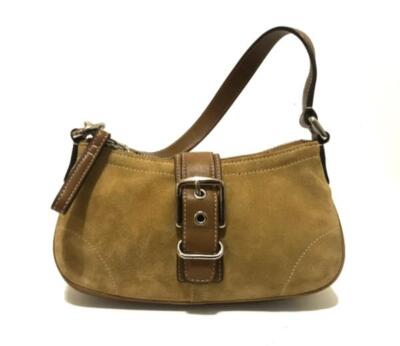 MINT COACH VTG CAMEL TAN SUEDE LEATHER SM BUCKLE DEMI