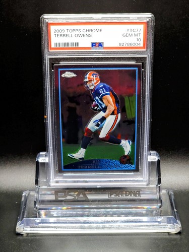 Terrell Owens 2009 Topps Chrome Foil Buffalo Bills #TC77 Graded Gem Mint PSA 10 - Picture 1 of 6