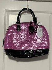 Loungefly Disney Parks Minnie Mouse Loves Mickey Satchel Bowling Bag Purse NWT