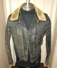 Vintage 50s Sears Hercules Horsehide Leather Motorcycle Jacket SIZE SMALL