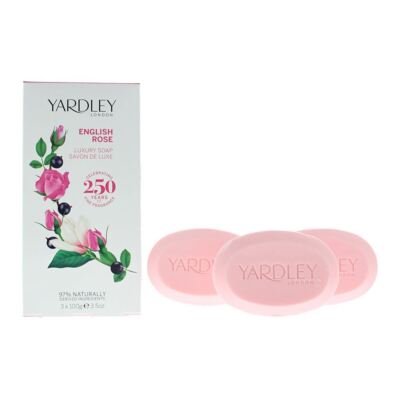 Yardley English Rose 3-teiliges Geschenkset: 3 x Seife 100g für Frauen