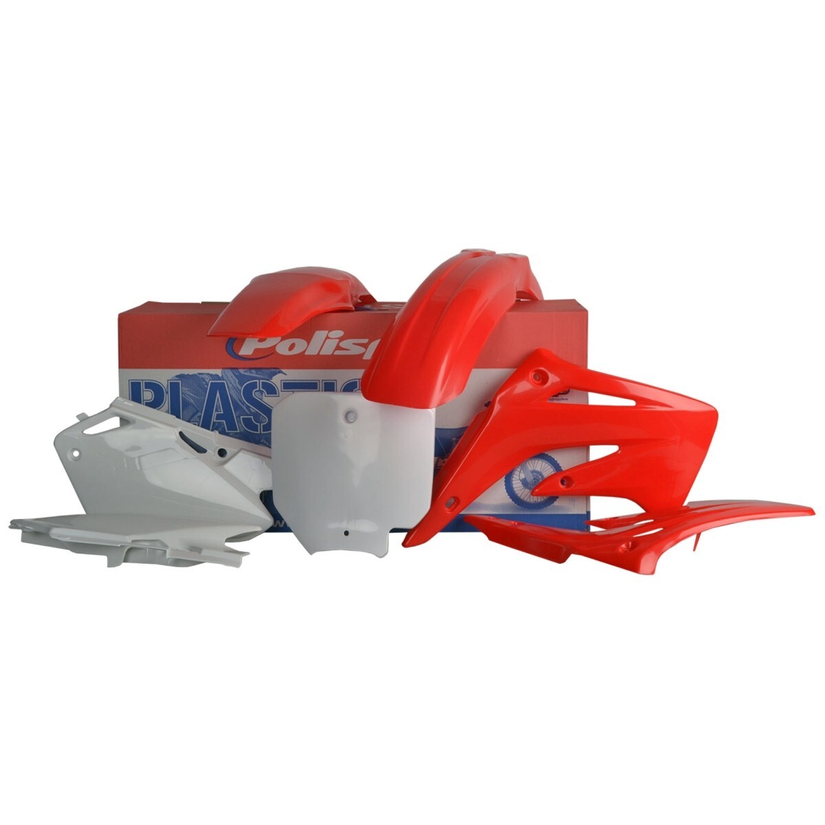 Kit plastique Honda CR 85R anti casse carenage rouge blanc 03-07