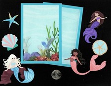 Mermaid Scrapbooking Page Set - Mermaid Die Cuts - 8 pcs. - Mermaid die cuts