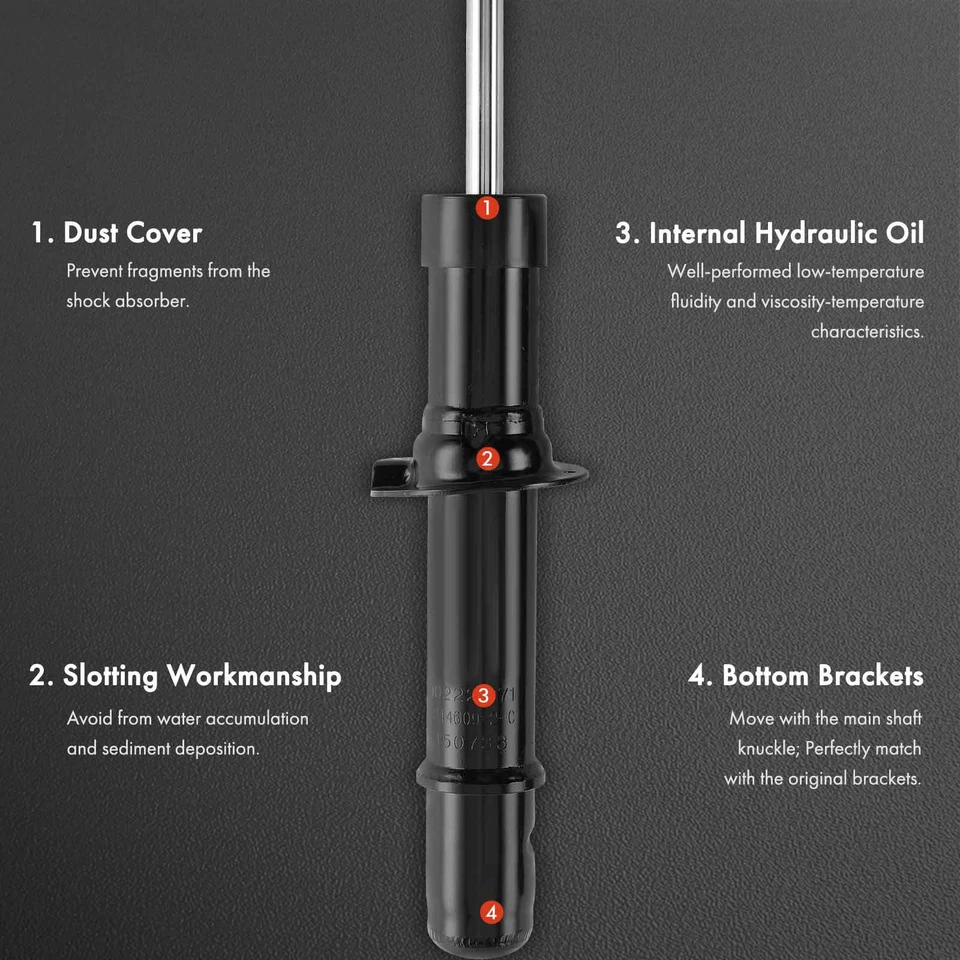 2x Front Side Shock Strut for Chrysler Cirrus 1995-2000 Sebring Dodge Plymouth - Image 3 of 4