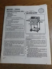 Sunbeam Model 33602 Assembly Instructions, Operation, Maintenance, Parts