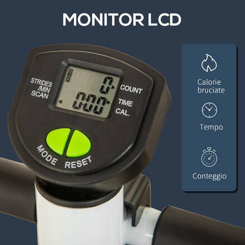 Stepper con Manubrio, Monitor e Pedali Antiscivolo Bianco/Verde WTA845F Dechome - Foto 3 di 7