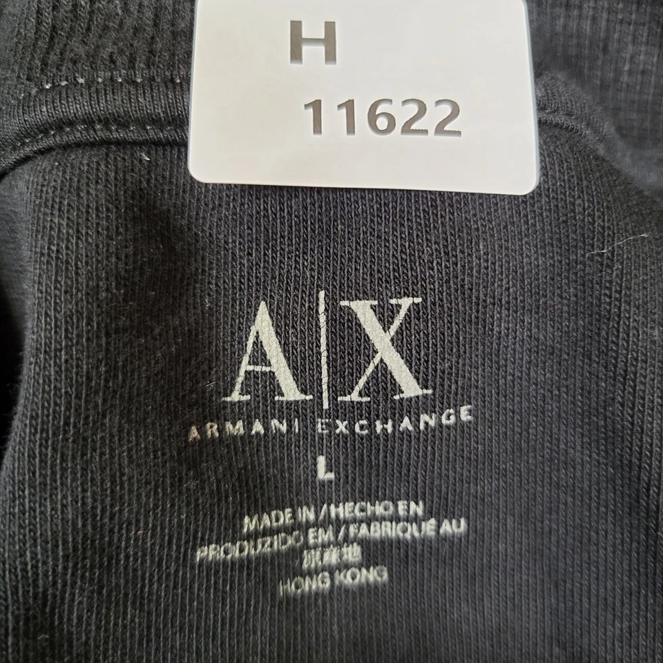Sudadera DE COLECCIÓN Armani Exhange Mujer Grande Negra Logo 1/4 Cremallera Codo Parcheado Foto 2 de 4