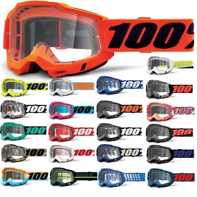 100% Crossbrille Accuri 2 Clear Lens Motocross Mountainbike Downhill Helm Brille - Bild 1 von 4