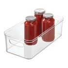 Daily Plastic Kitchen Storage Organizer Bin with Handles , 16" x 8" x 5"
