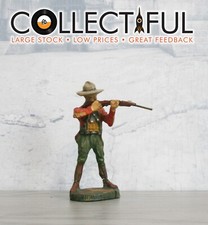 ELASTOLIN - COWBOY FIRING RIFLE - RED - RARE - COMPOSITE FIGURE - GERMANY