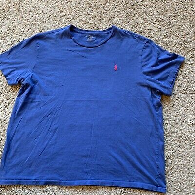 Polo Ralph Lauren Shirt Mens XL Blue w/ Pink Pony Short Sleeve (TT34) | eBay
