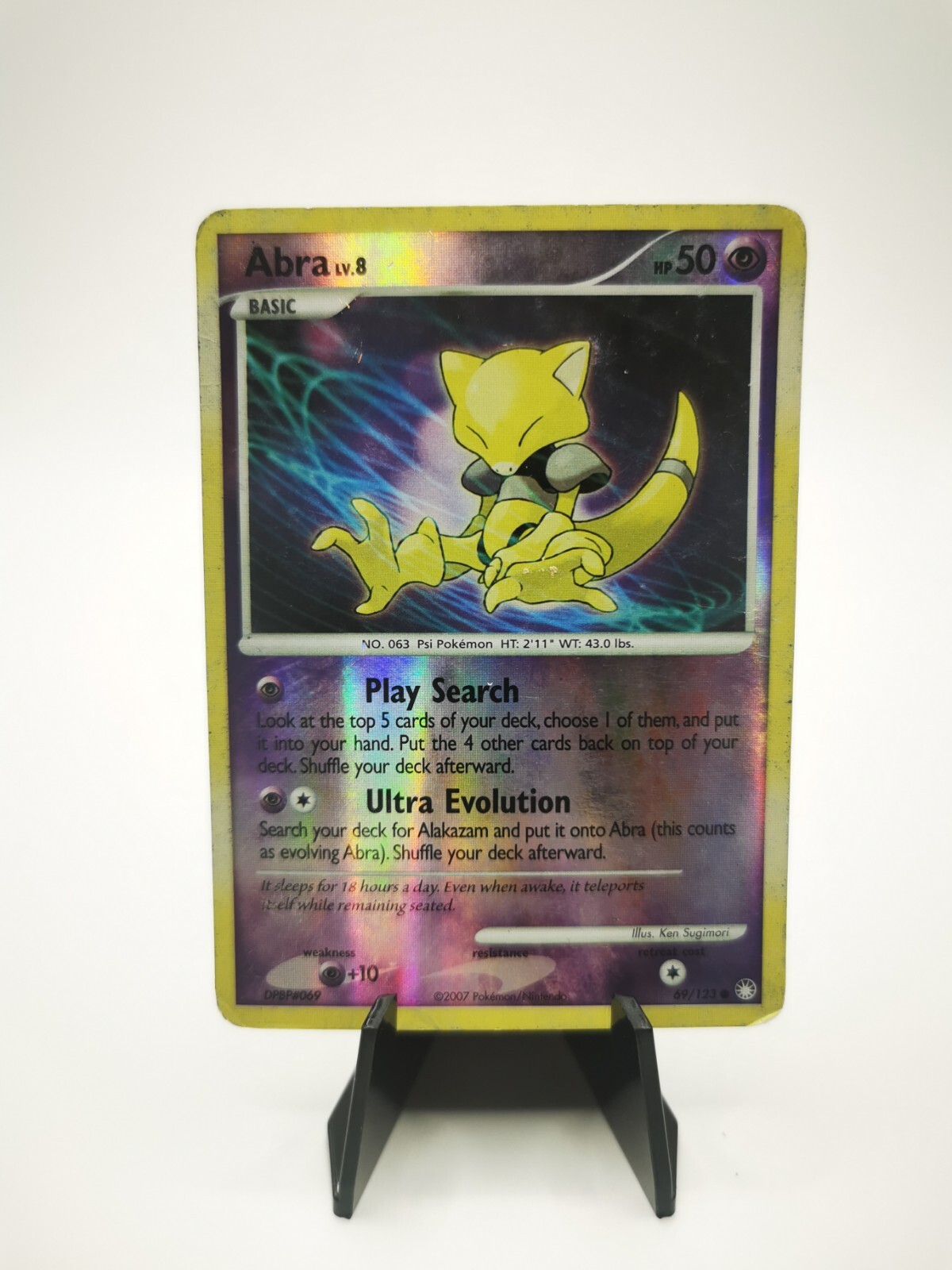 Pokemon Mysterious Treasures Abra Card 69/123 2007 Reverse Holo LP