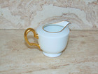 OAC Okura Pottery 1950s Western Tableware Creamer White Gold Gilt Porcelain MCM
