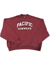 PacSun Womens Pacific Sunwear Crew Neck Sweatshirt S Burgundy Oversized Cozy