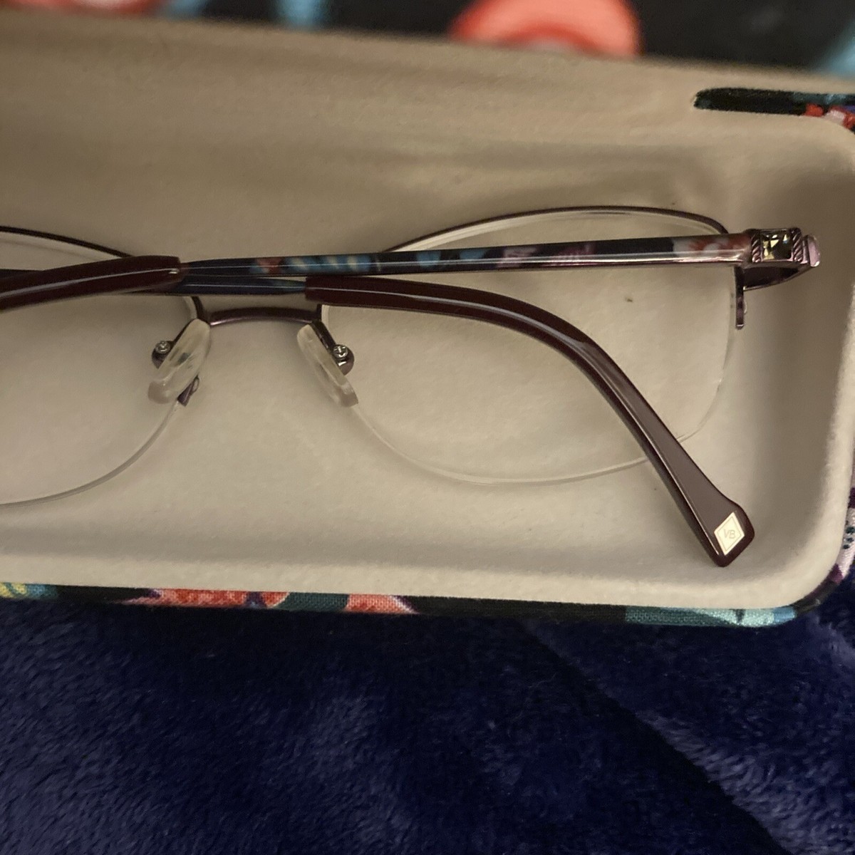 Vera Bradley Eyeglasses Matching Hard Case Rose Vines Floral  display picture 2