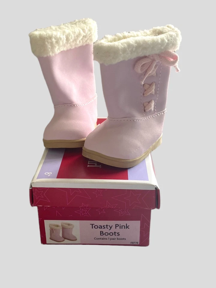 👢 Botas American Girl Toasty Pink - Cordones laterales con lazo - Retiradas - IOB Foto 3 de 4