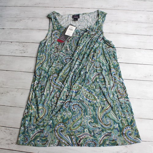 Oh Baby Women's Maternity Top Size M Paisley Floral Sleeveless Blouse - Picture 13 of 15