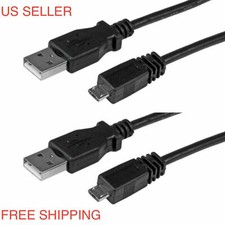 2x Pack Controller Charger Micro USB Charger fit PS4 PlayStation 4 Cable Cord