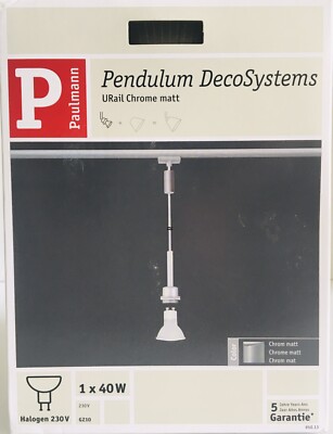  Paulmann Pendulum DecoSystems URail Chrome Matt Halogen Ceiling Rail 230V 