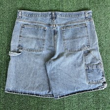 VTG Y2K Mens Faded Glory Carpenter Skate Blue Denim Shorts 43x9.5 JNCO Style