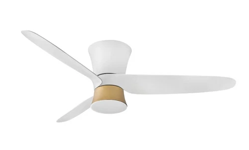 HINKLEY NEO 52" 905452FMW-LDD LED Smart Fan in Matte White with Brass accents - Picture 1 of 2