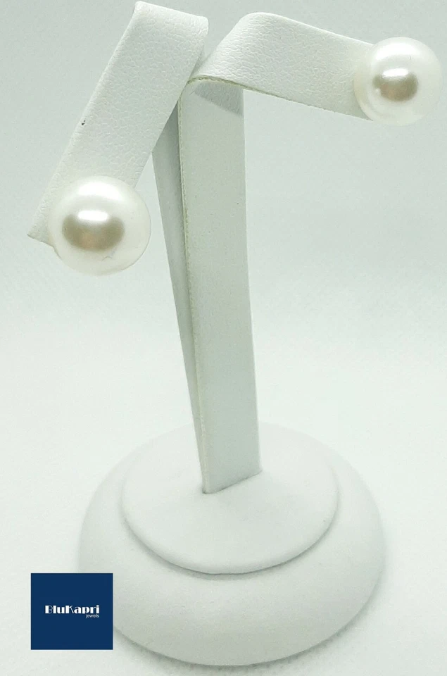 Orecchini Donna Argento 925 con Perle da 12 mm - Immagine 2 di 4